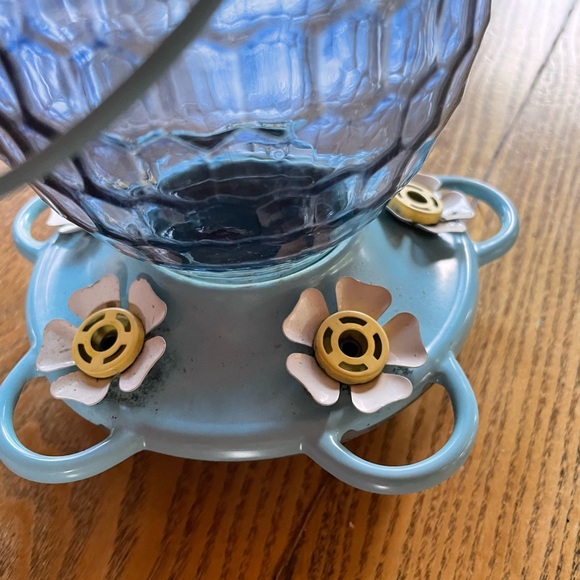 Vintage blue hummingbird feeder - Picture 4 of 5